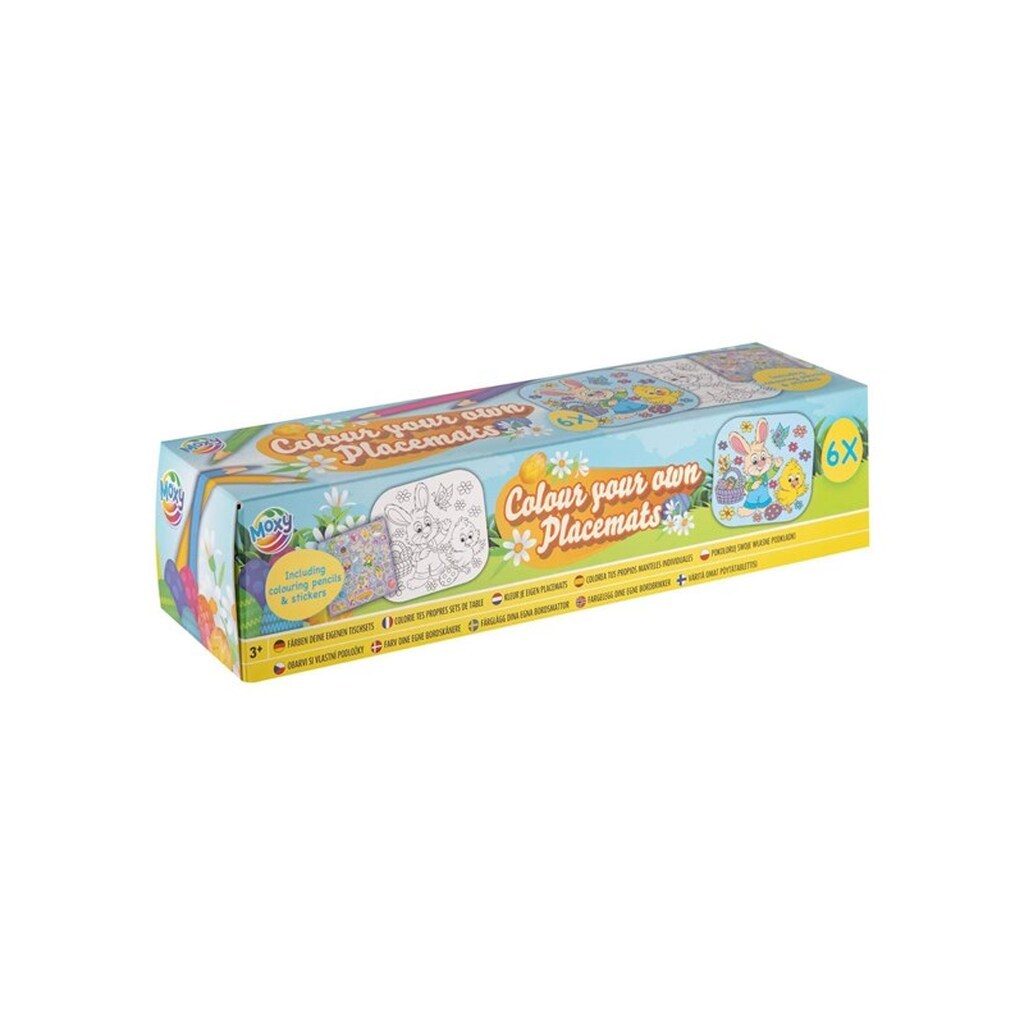 Creative Craft Group - Placemats Coloring Easter with Colored Pencils &amp; Stickers 6 pcs.