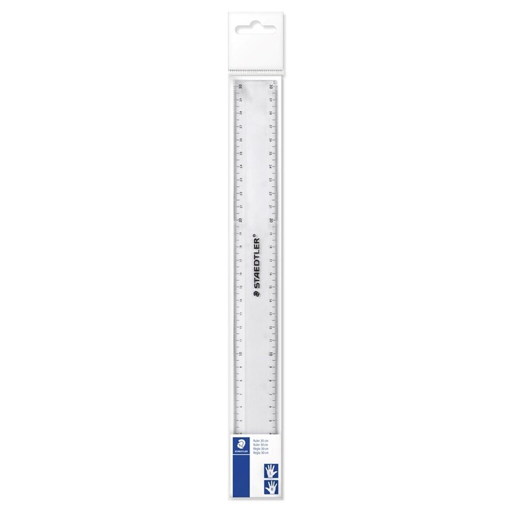 Staedtler STAEDTLER LINEAL TRANSPARENT 30 cm, ÆSKE 20 STK