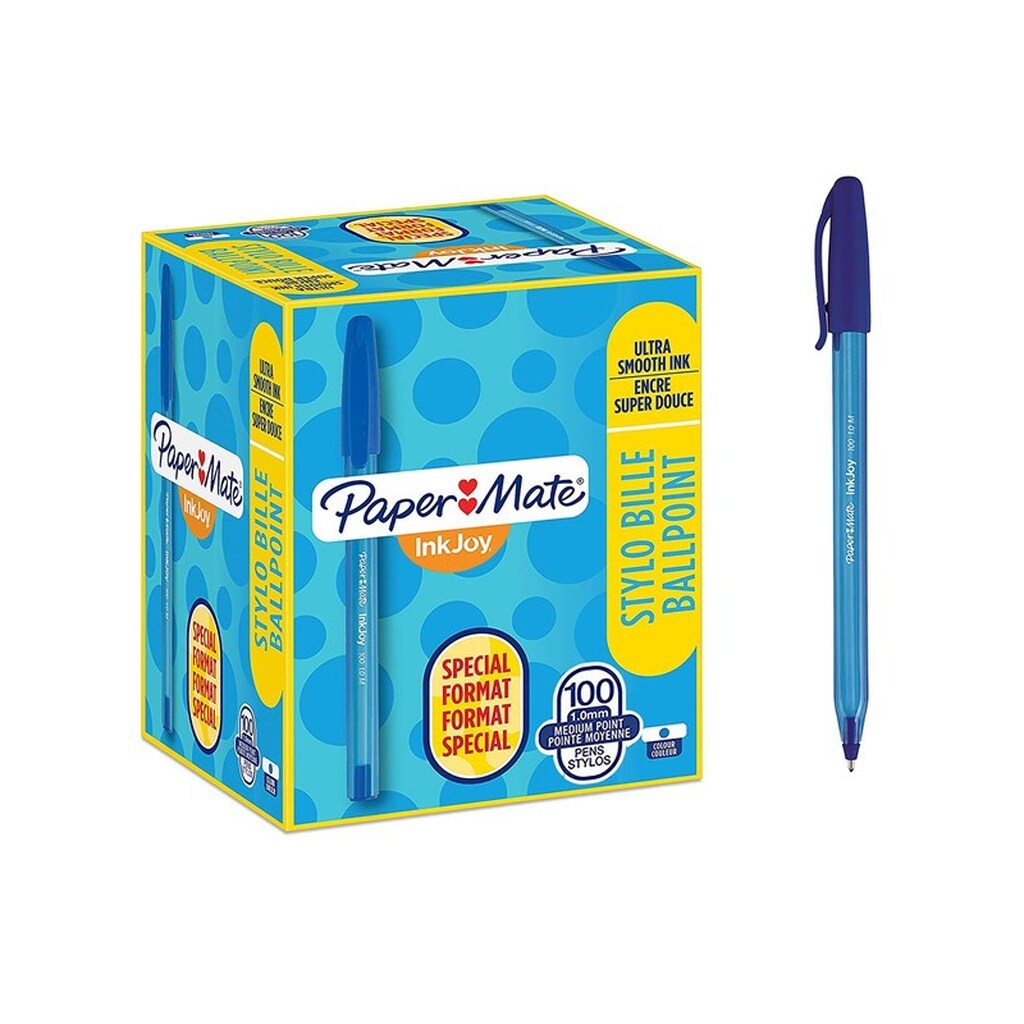 Paper Mate InkJoy 100ST Ballpoint Pens | Medium spids (1,0 mm) | Blå | 100 styk
