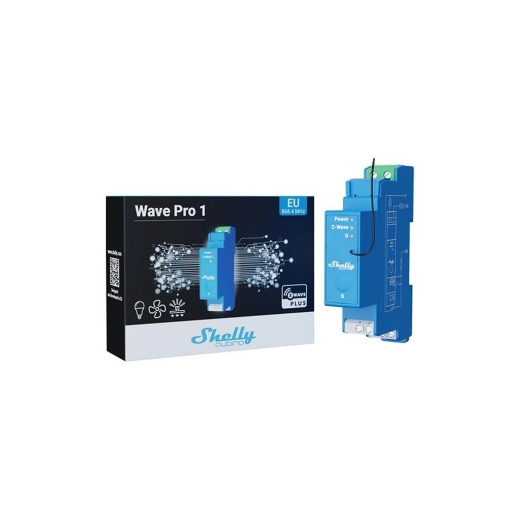 Shelly Qubino Wave Pro 1PM - Z-Wave relæ med effektmåling (230VAC)