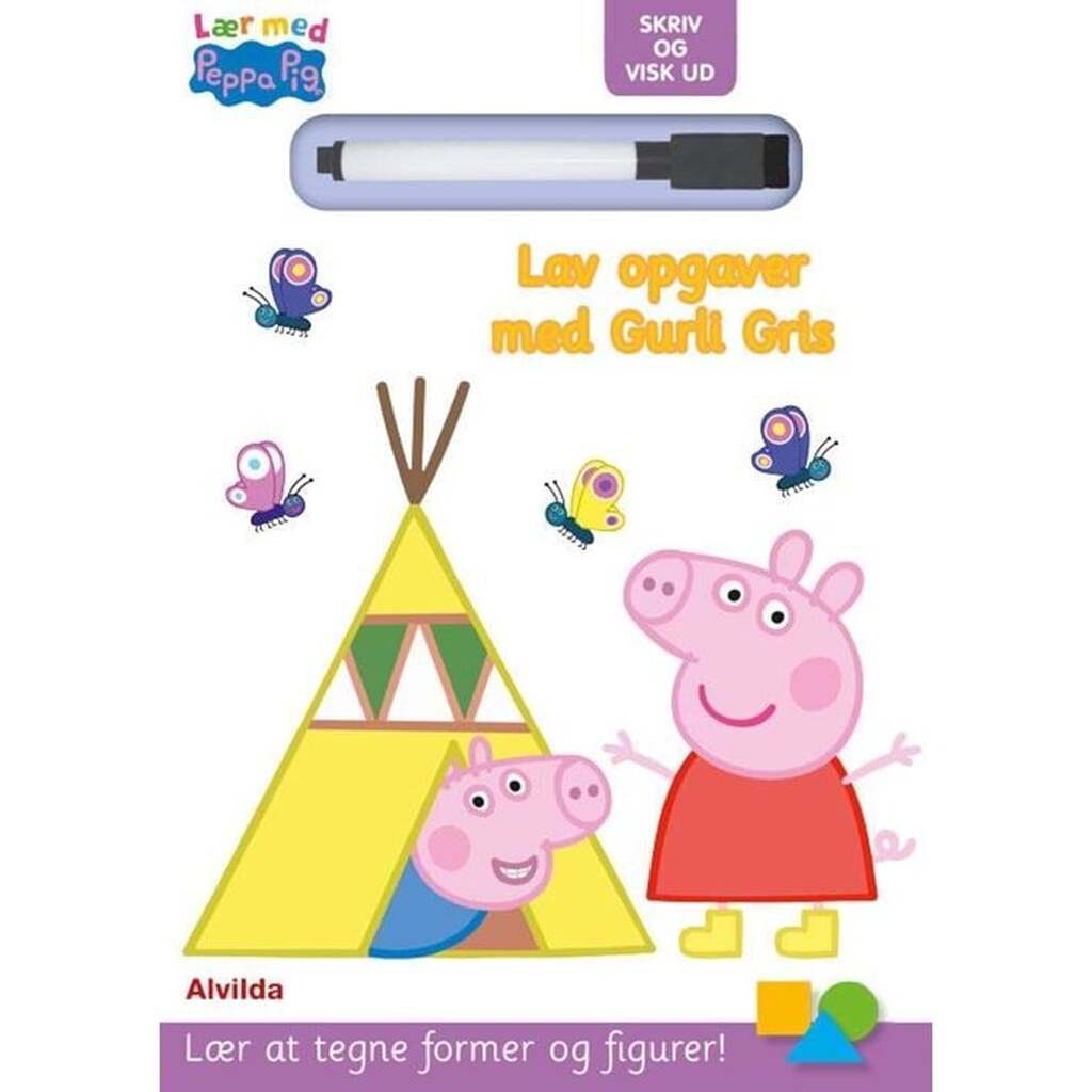 Peppa Pig - Lær med Gurli Gris - Skriv og visk ud - Børnebog - Pocketbog