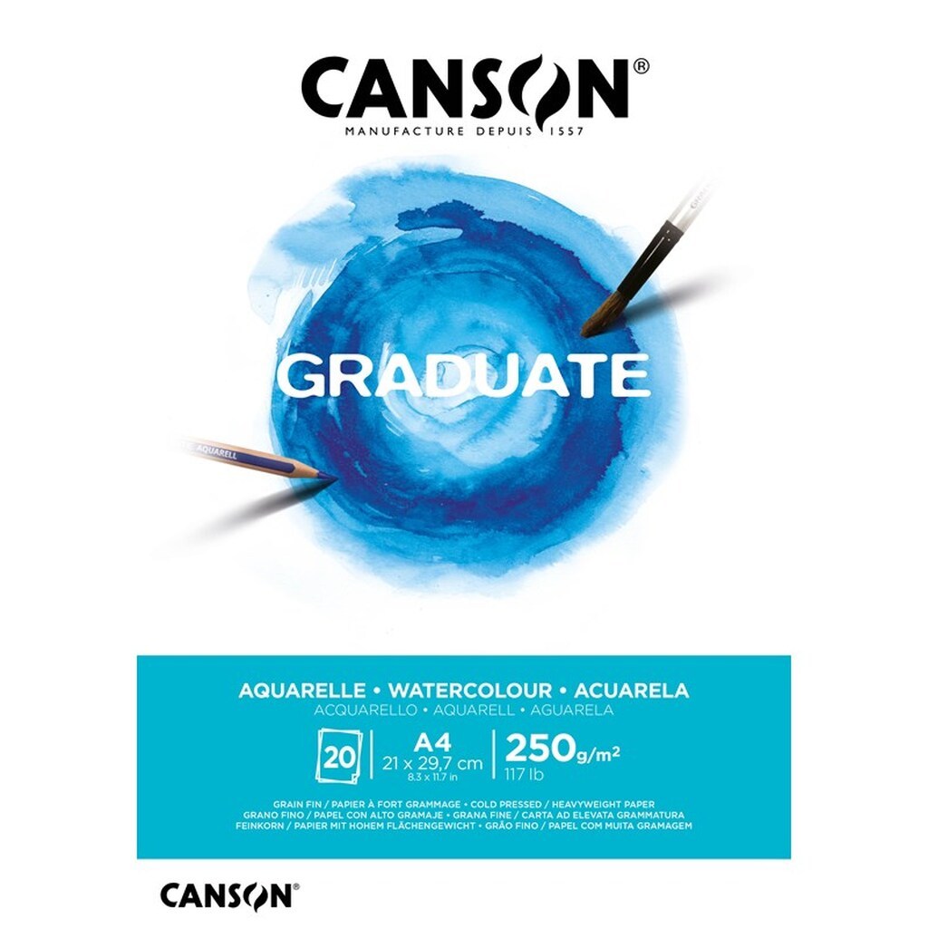Canson Graduate Watercolour Pad A4 250G 20 SH