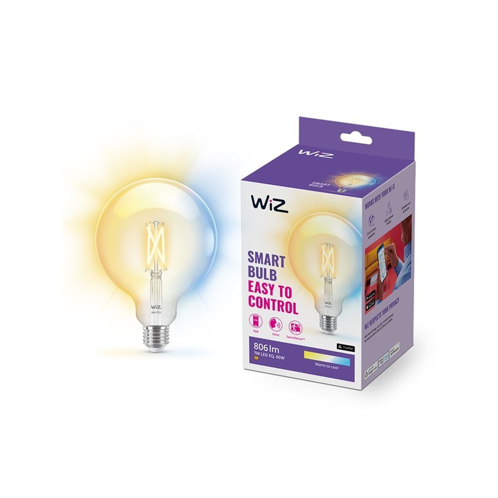 WiZ Tunable G125 E27 Smart Filament Globepære - Dæmpbart varmt til koldt hvidt LED-lys