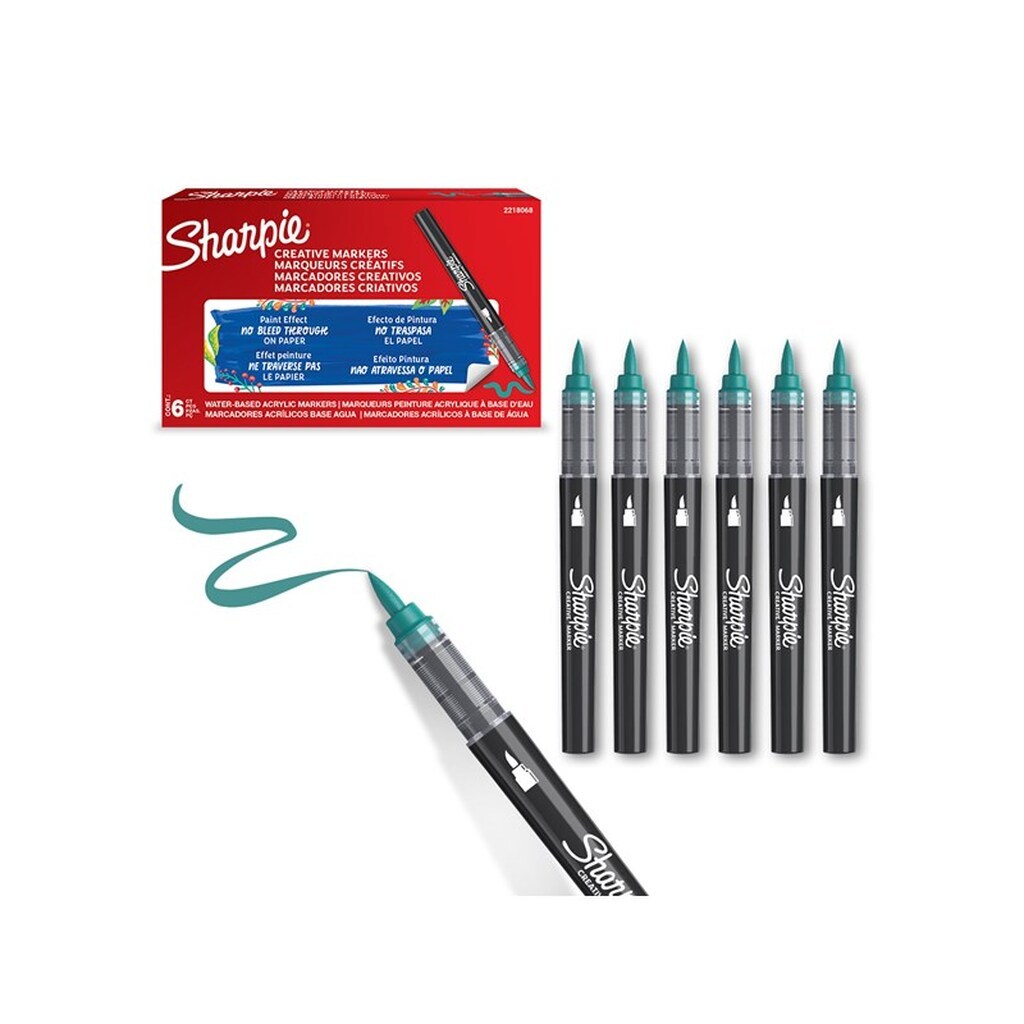 Sharpie Creative Akryl Paint Marker  | Penselspids | Smaragdgrøn | 6 stk