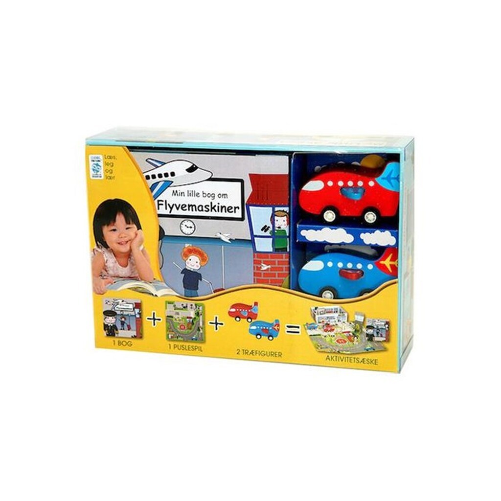 Min lille lufthavn - Aktivitetsæske - Børnebog - Hardcover