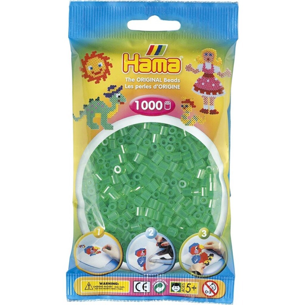 Hama Beads Green Transparent 1000 pcs