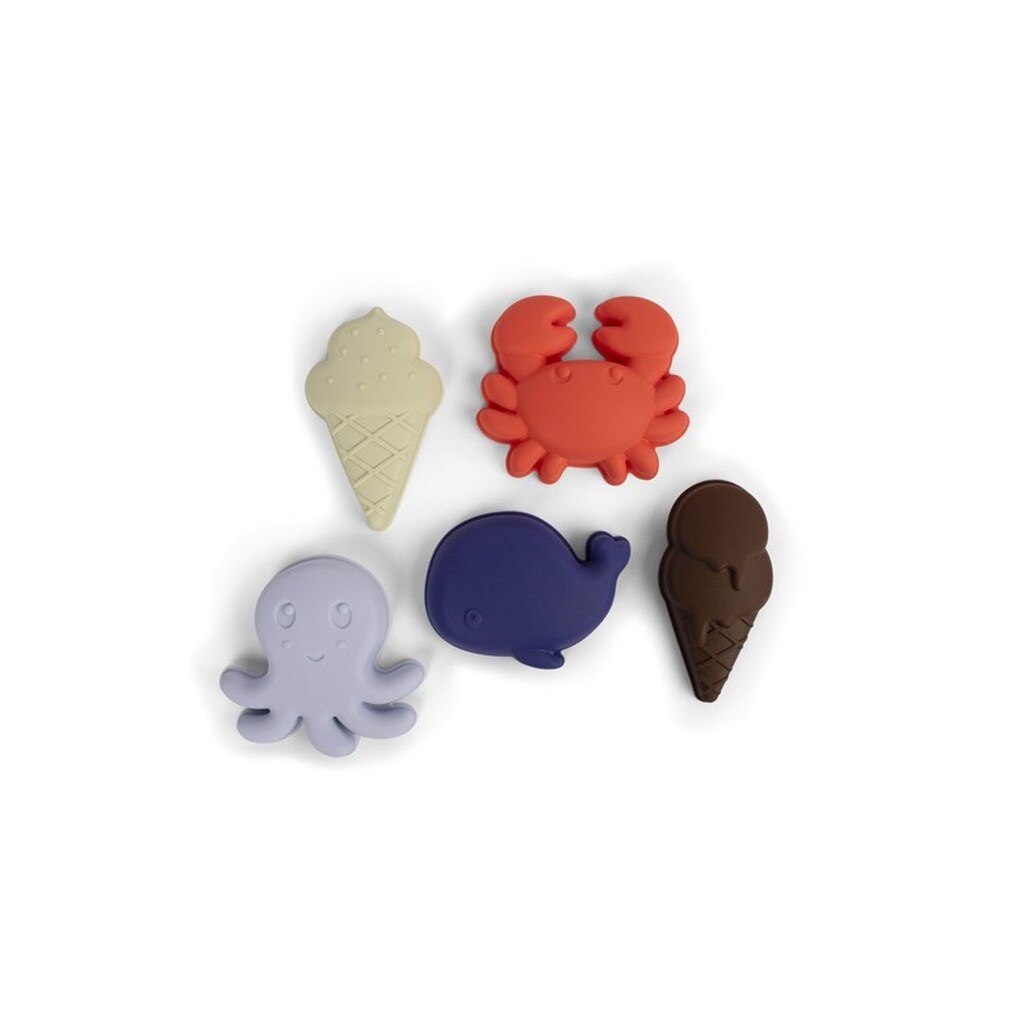 Filibabba Silikone sandforme 5 stk. - Blue Mix