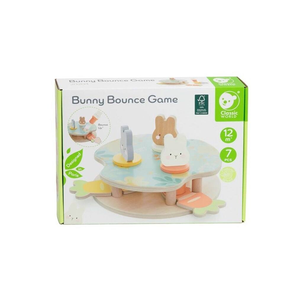 Classic World Bouncing Rabbit Wooden Game