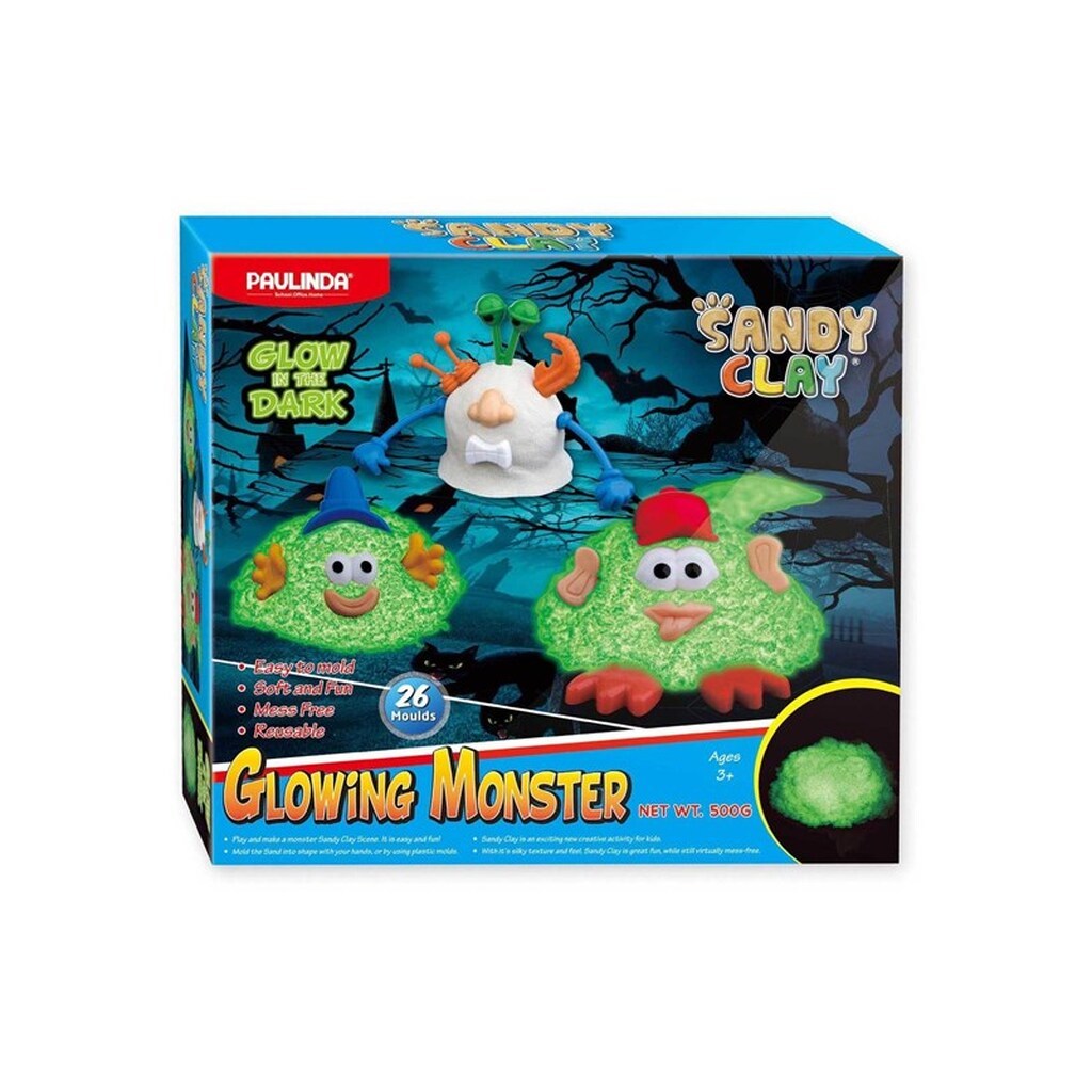 Paulinda Glow in the Dark Play Sand Glowing Monsters 500gr