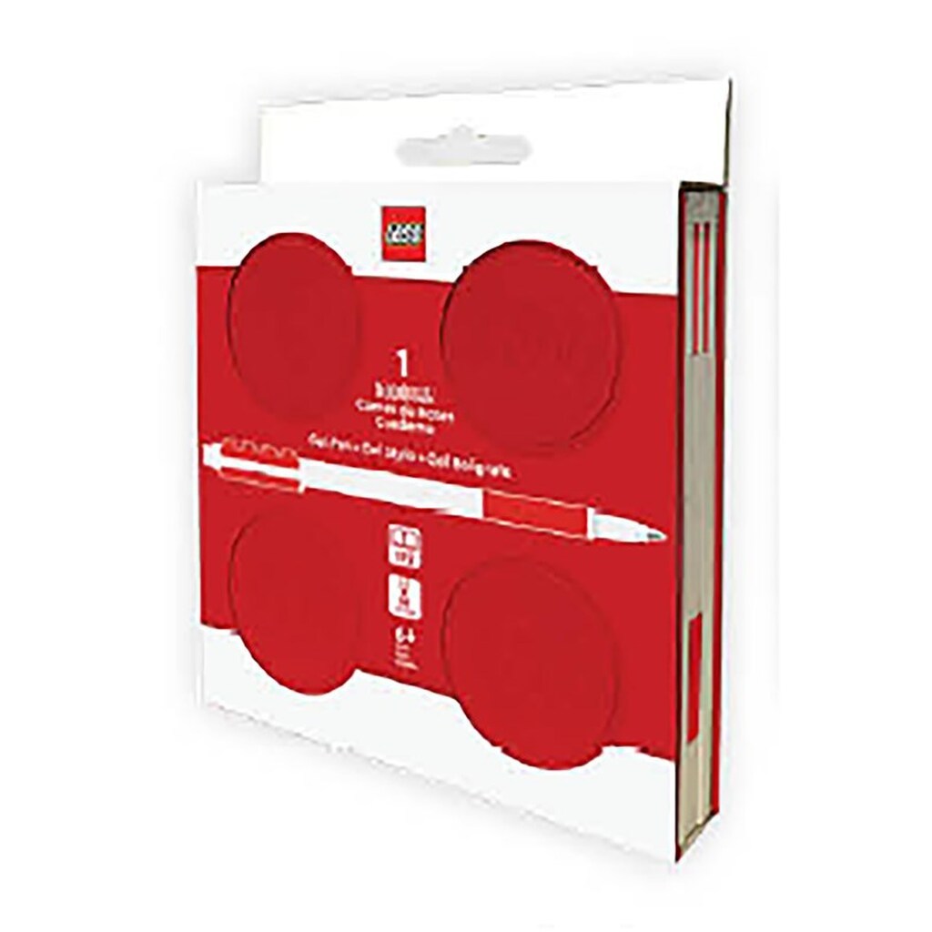 Euromic LEGO® Locking Notebook w/Gel Pen (box) 192p RED