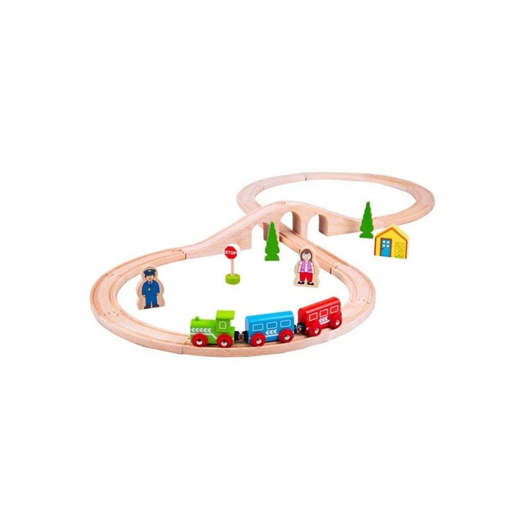 Bigjigs Wooden Train Set 26 pieces.