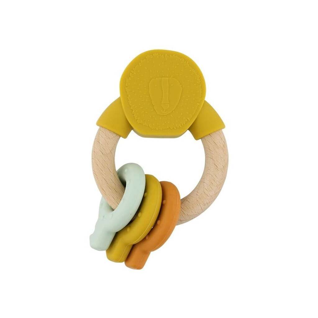 Trixie Baby Wooden Silicone Activity Ring - Mr. Lion