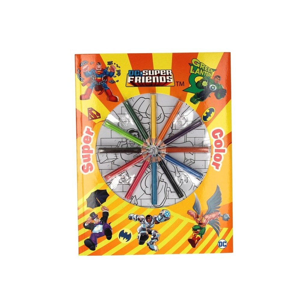 Boek Specials Nederland BV Super Color Coloring Book DC Super Friends with Pencils
