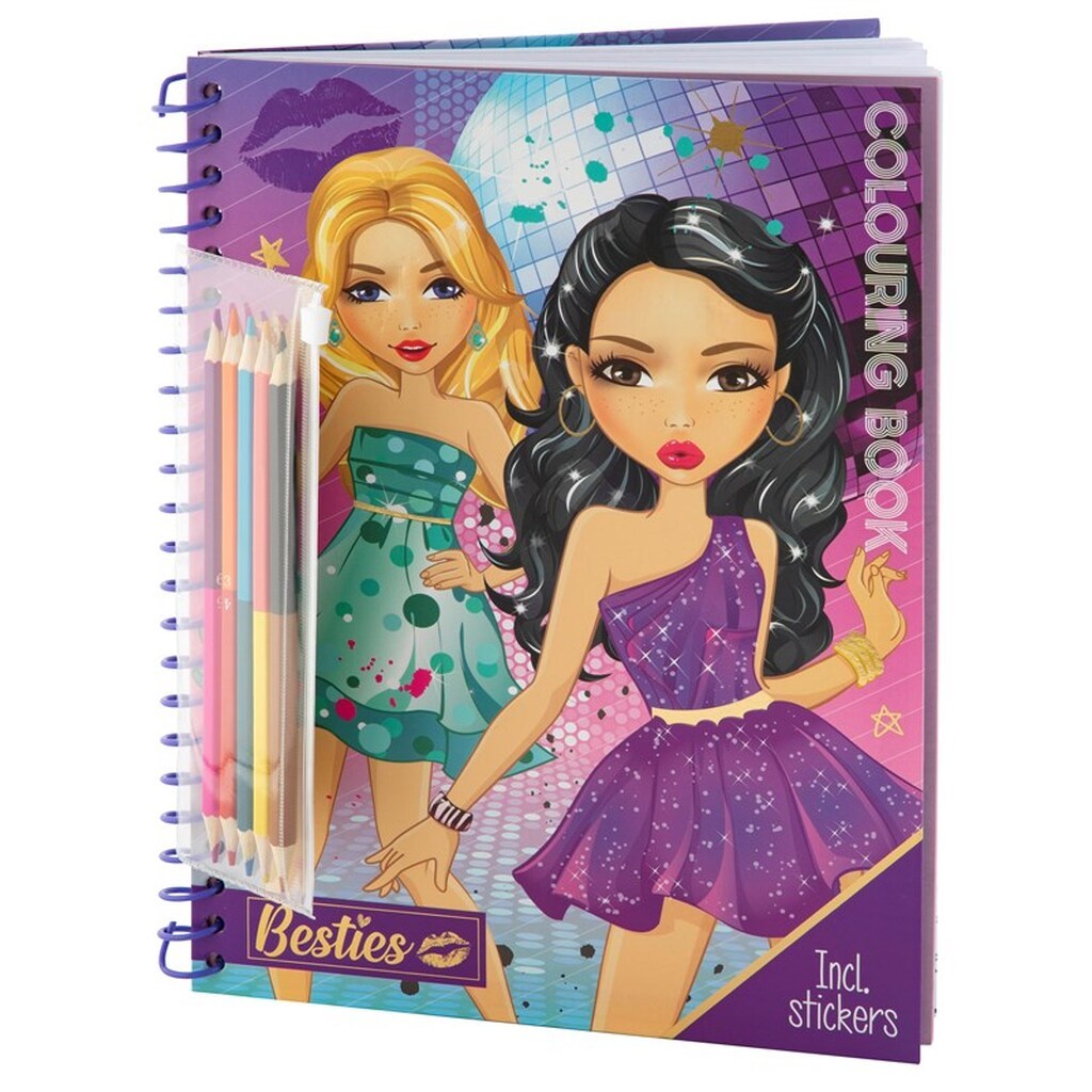 Colouring book A4 30 sheets+5 double-ended pencils - Børnebog - spiral binding