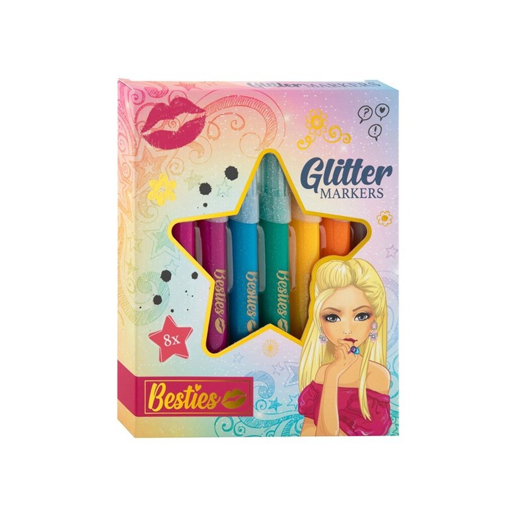 Besties Glitter Felt Pens 8pcs.