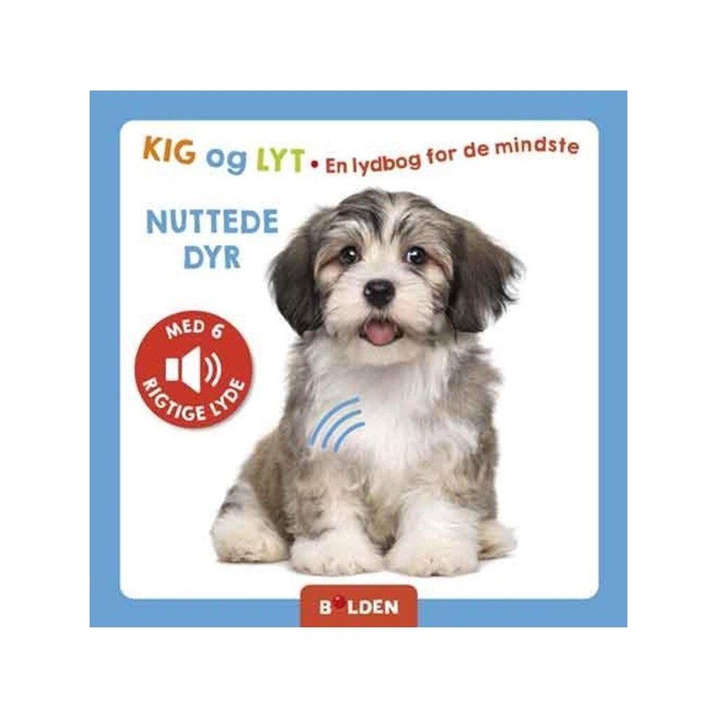 Kig og lyt: Nuttede dyr - Børnebog - Papbog