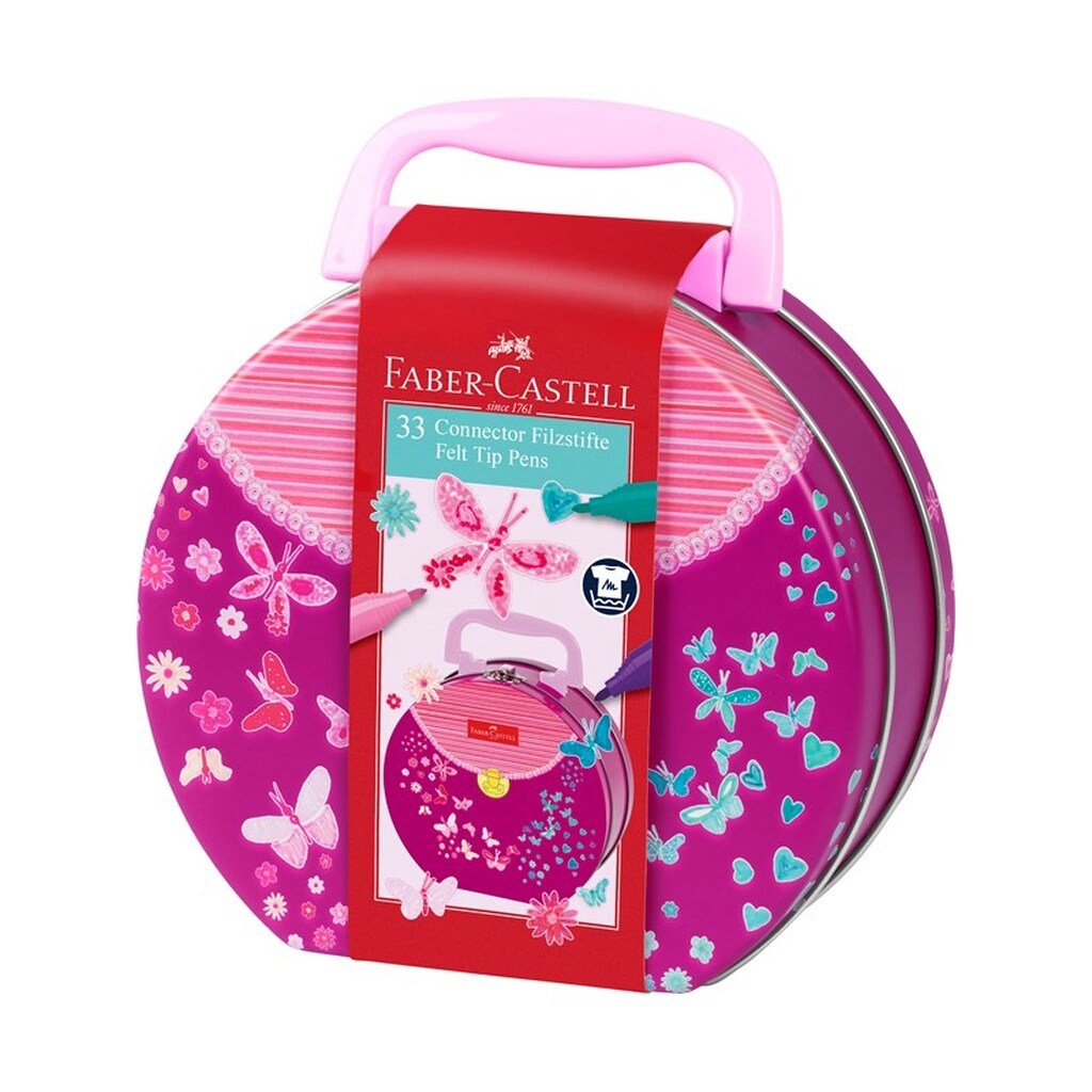 Faber-Castell Tusser Connector i håndtaske tin 33 stk