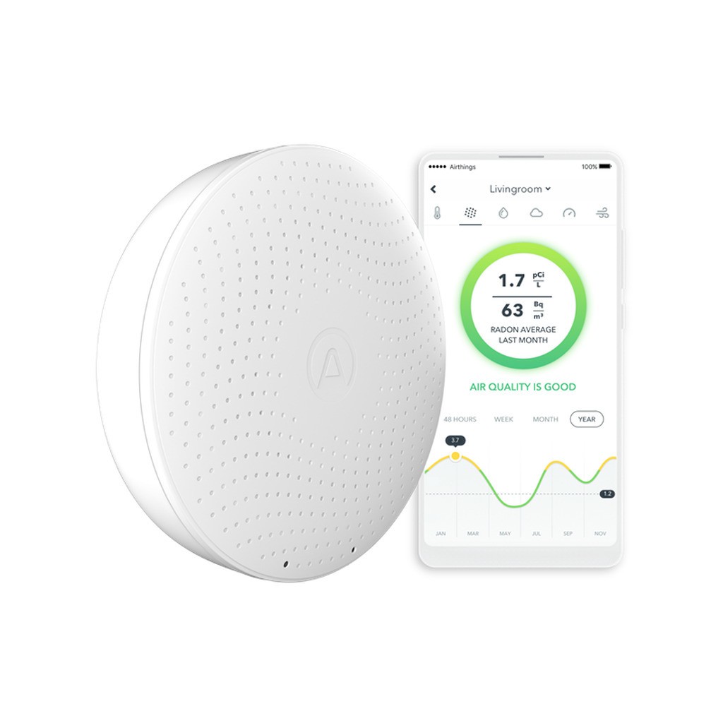Airthings Wave Plus - Smart Luftkvalitetsmåler med Radonmåler