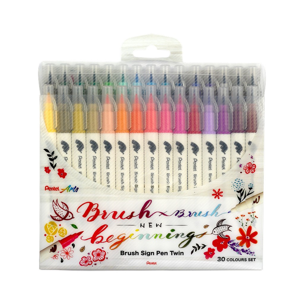 Pentel SESW30C-30 Brush Sign Pen Twin