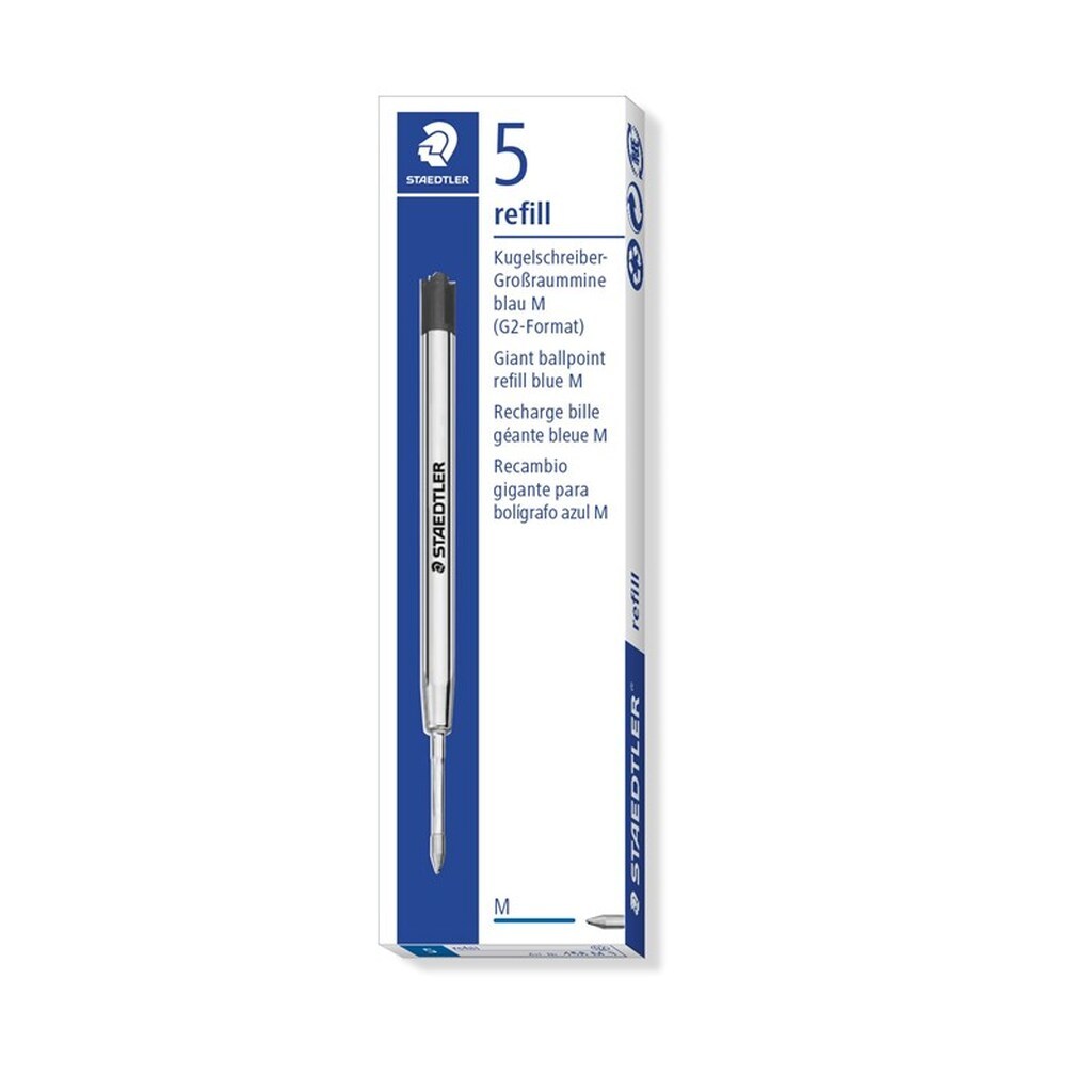 Staedtler REFILL KUGLEPEN, 5 STK,  G2 M BLÅ