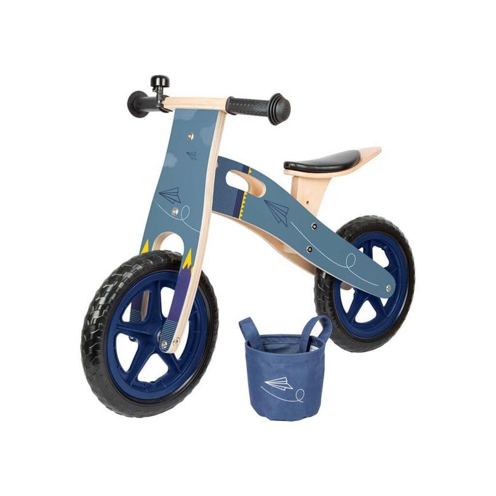 Small Foot - Wooden balance bike Plane Blue
