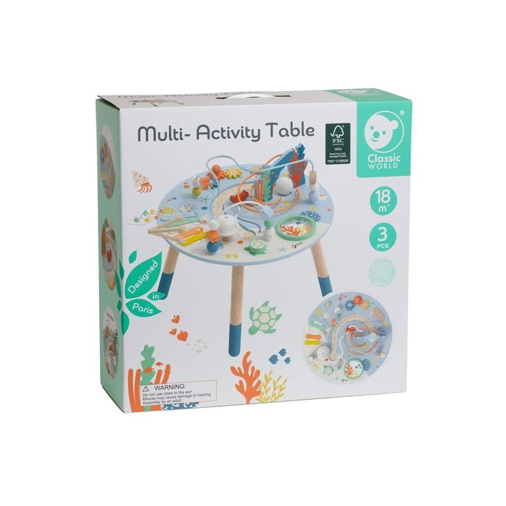 Classic World Wooden Activity Table Underwater World 3-piece.