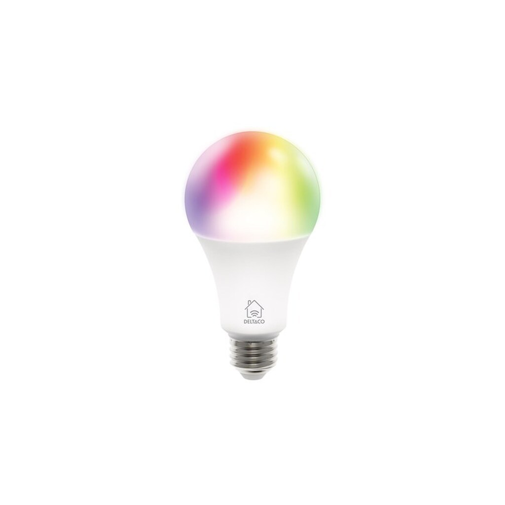 Deltaco Smart - LED light bulb - E27 - 9 W - RGB light - 2700-6500 K - white
