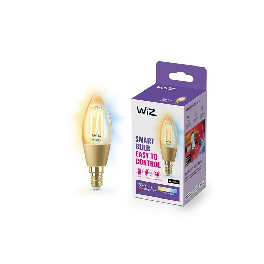 WiZ Tunable C35 E14 Amber Smart Filament Kertepære - Dæmpbart varmt til koldt hvidt LED-lys