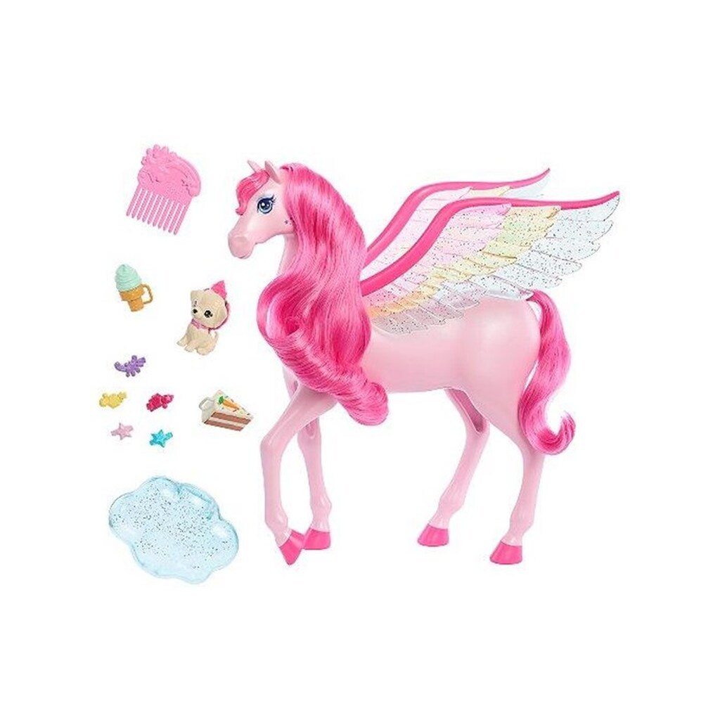 Barbie A Touch Of Magic Pink Pegasus With Puppy Winged Horse Toys With Lights And Sounds