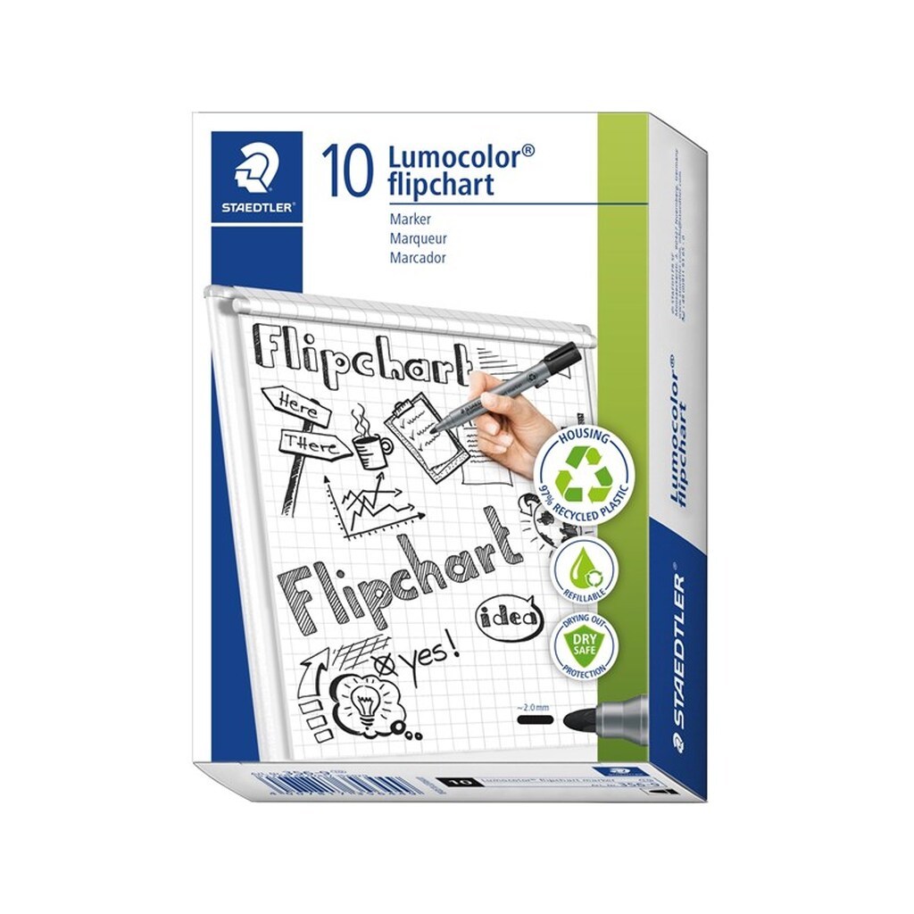 Staedtler LUMOCOLOR FLIP C-MARKER 2mm,10 STK SORT