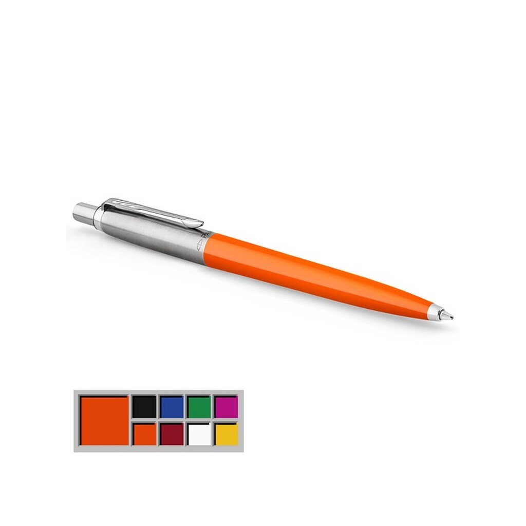 Parker Jotter Originals-kuglepen, orange lakering, medium spids, blå blæk, boblepakke