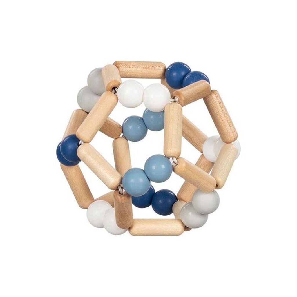 Goki Wooden Gripping Ring Elastic Ball Blue