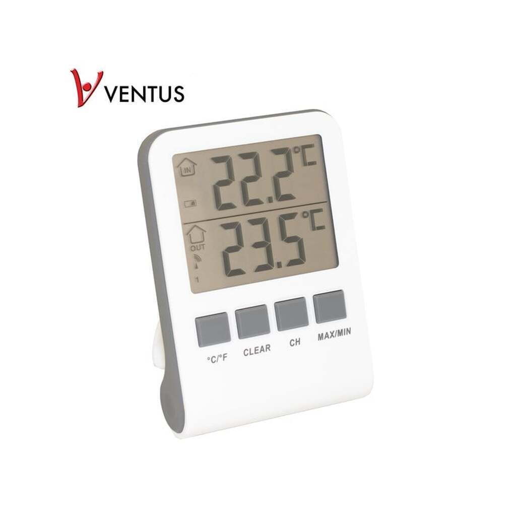 VENTUS Digitalt inde-/udetermometer hvid WA118