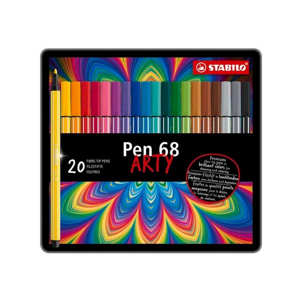 STABILO  Pen 68 Arty, metalæske med 20 farver