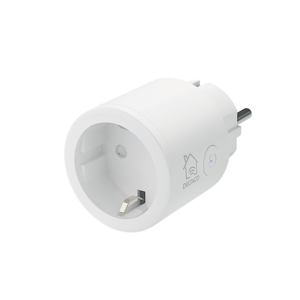 Deltaco Strømstik, Wi-Fi 2,4GHz, 1xCEE 7/3, 10A, timer, 220-240V, hvid