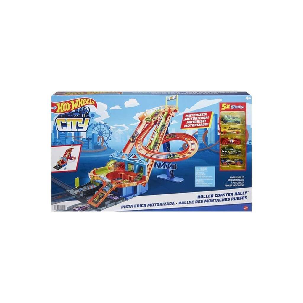 Hot Wheels City Roller Coaster Rally med 5 biler