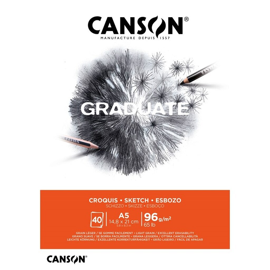 Canson Graduate Sketch Pad A5 96G 40 SH