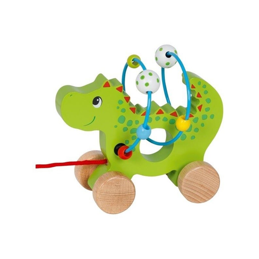 Goki Wooden Pull Animal Dragon with Locomotor Spiral