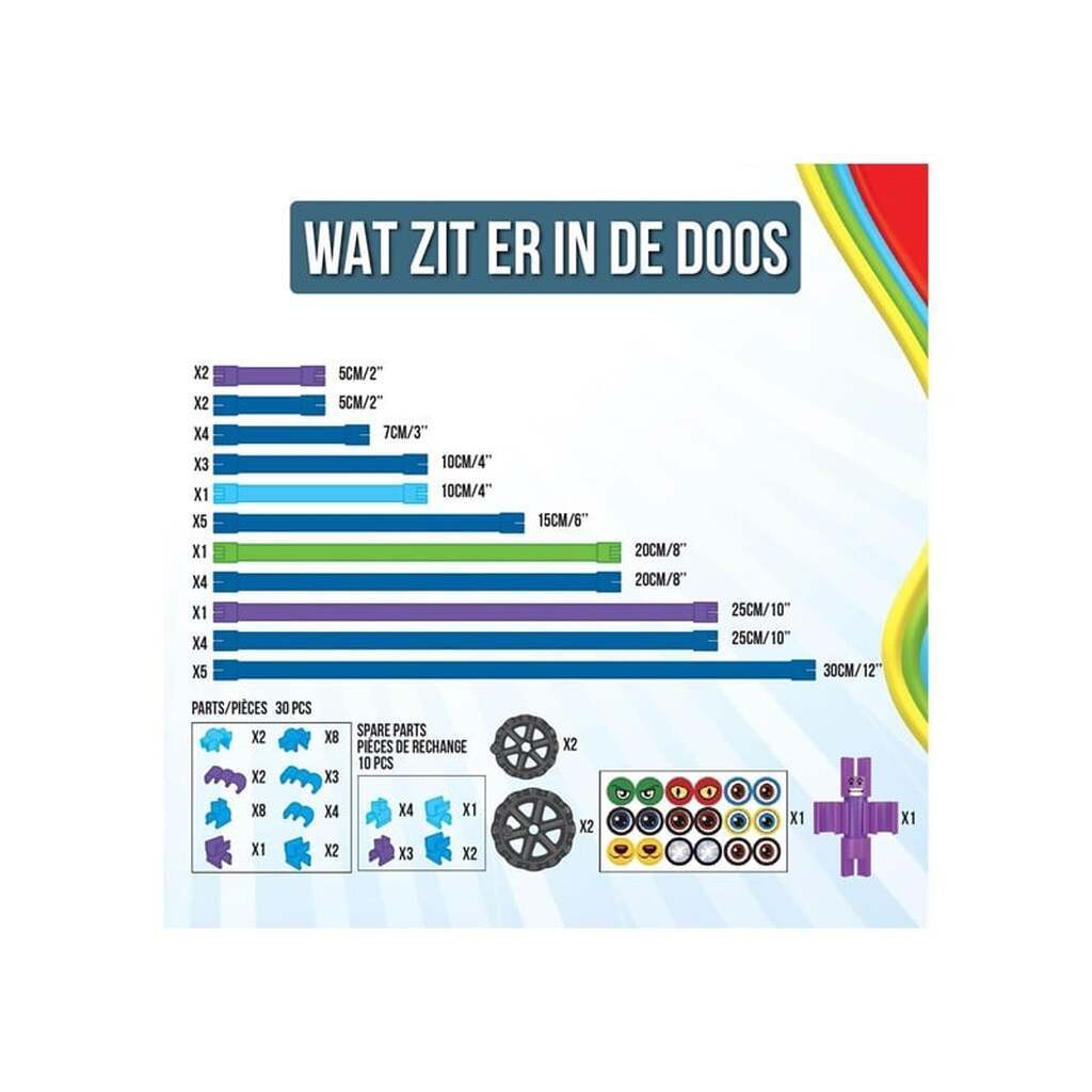 Clics Spaghetteez Noodle Flyer Airplane Flexible Building Rods 76pcs.