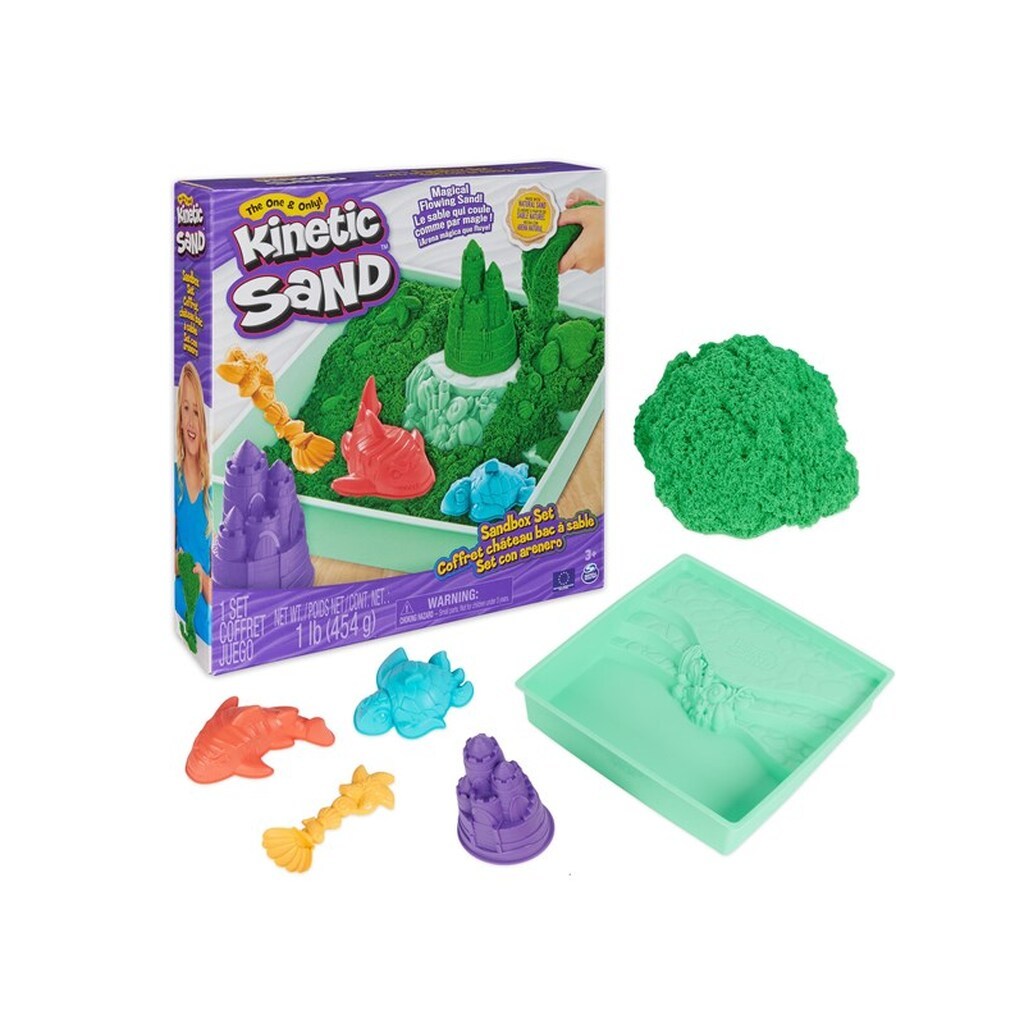Kinetic Sand Sandbox-sæt - Grøn