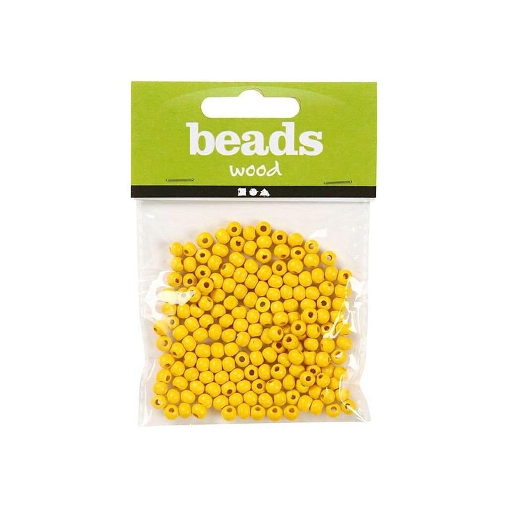 Creativ Company Wooden Beads Yellow 150pcs.
