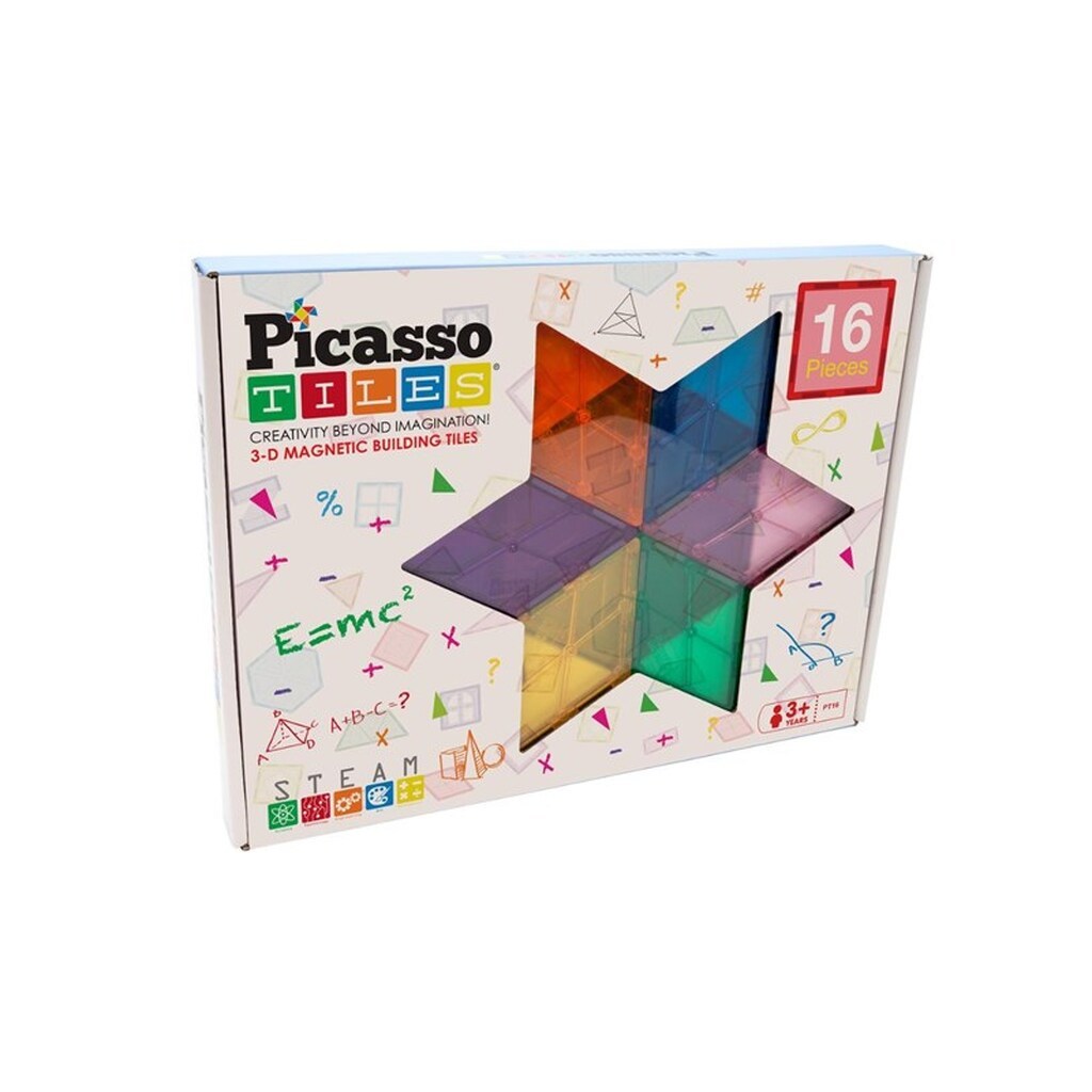 PicassoTiles 16pc Magnetic Tiles set