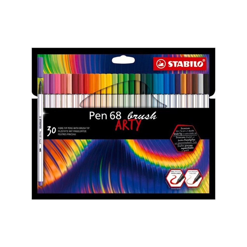STABILO  Pen 68 ARTY,  sæt med 30 pensel penne