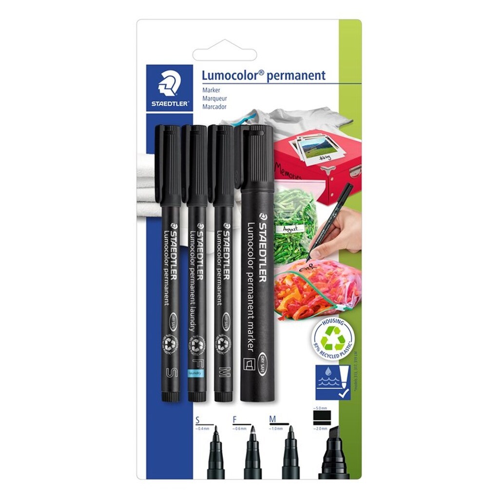 Staedtler Lumocolor Mix Sæt. 4 ass./bk