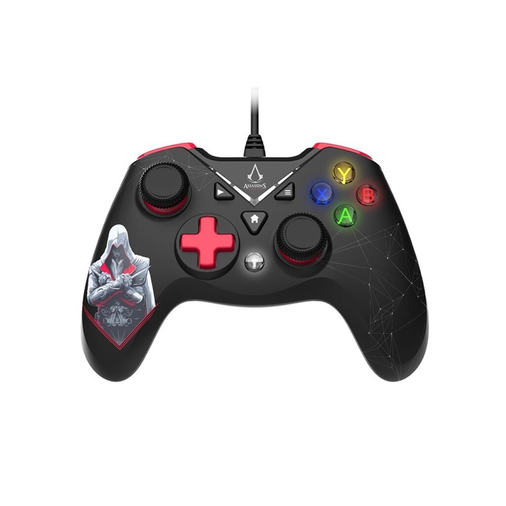 Freaks And Geeks Assassin&apos;s Creed - USB Wired Controller for PC with 3M Cable - Black and Red - Wired Controller - PC