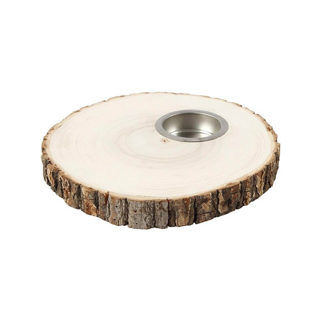 Creativ Company Wooden Disc Tea Light Holder 14-16cm