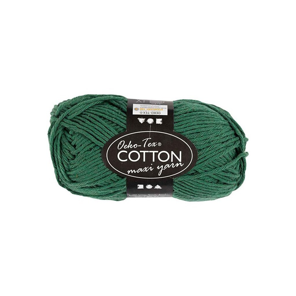 Creativ Company - Cotton yarn Size 8/8 L: 80-85 M Dark green - 50gr.