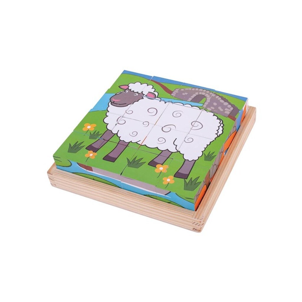 Bigjigs Wooden Block Puzzle Farm Animals