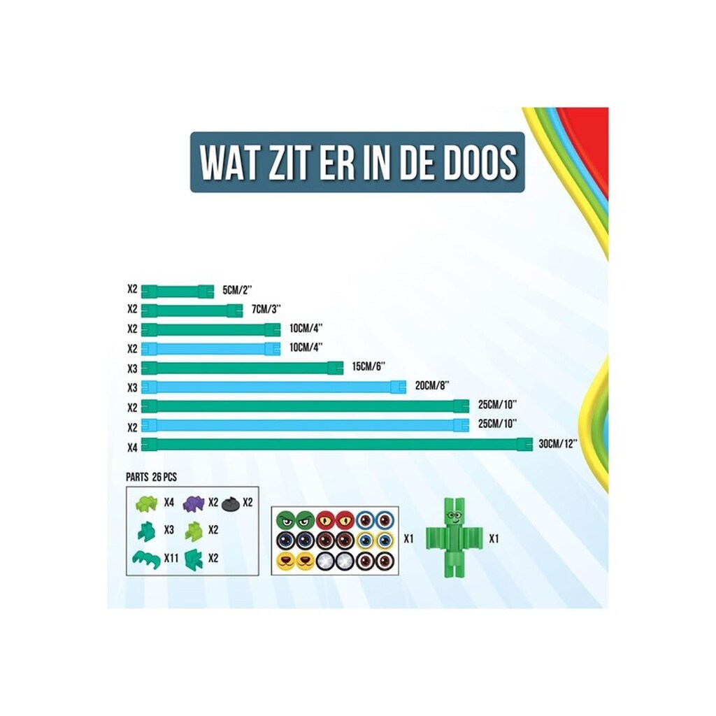 Clics Spaghetteez Ele-Flex Elephant Flexible Building Rods 48pcs.