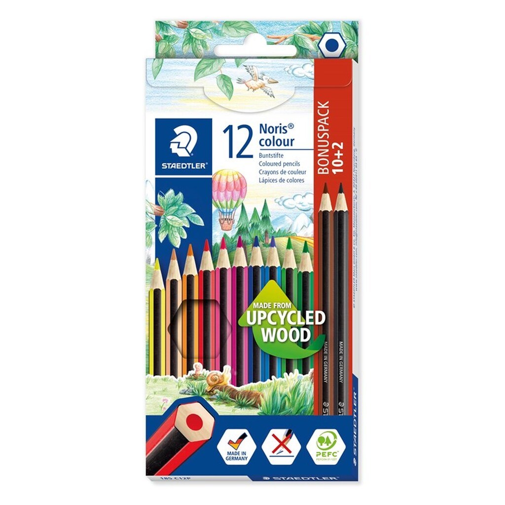 Staedtler Noris Color, 12 stk. ass 100% PEFC